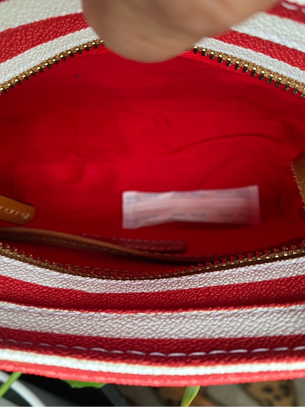 Dooney & Bourke Red and Cream Striped Crossbody Bag NWT - Picture 13 of 16
